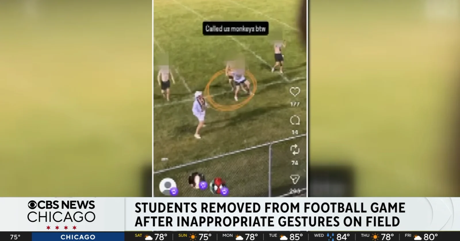 Five Lincoln-Way East students accused of racist monkey gesture taunting at football game